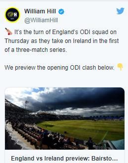 William Hill Customer Services.